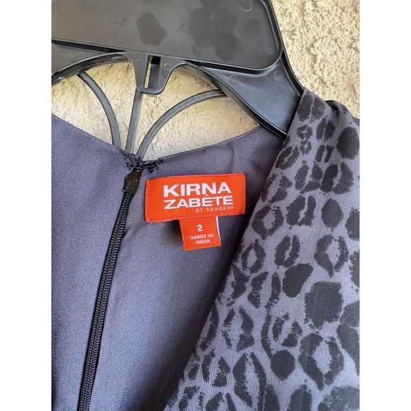 Kirna Zabete for target leopard print dress - size 2 - gray/black - Picture 5 of 7
